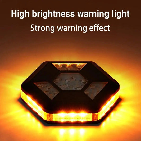 Feu de Signalisation Rotatif LED Magnétique Rechargeable - Lumière de Sécurité pour Voiture, Jaune et Blanche BLACKBEARD OUTDOOR INDUSTRIES