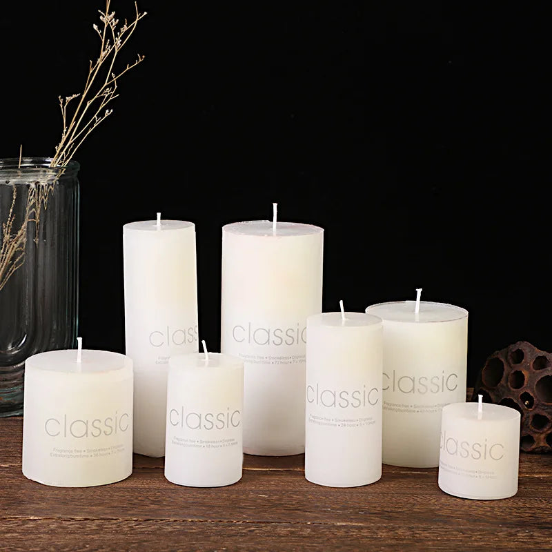 Bougie Cylindrique Classique Ivoire – Décoration de Mariage Romantique et Fournitures pour Hôtels – Bougie Sans Fumée et Sans odeur - BLACKBEARD OUTDOOR INDUSTRIES