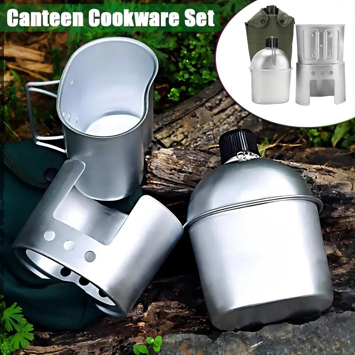 Gourde Militaire en Aluminium avec Gobelet et Pochette – 1 Set – 900 ml – Bouteille d’Eau Portable pour Camping, Randonnée, Voyage, Activités Outdoor - BLACKBEARD OUTDOOR INDUSTRIES