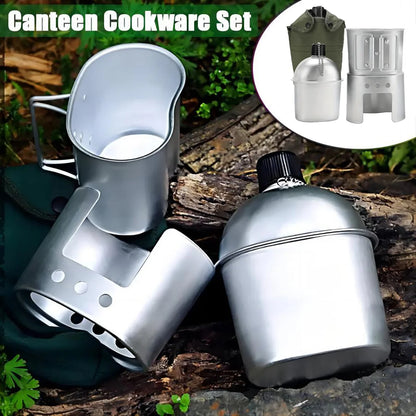 Gourde Militaire en Aluminium avec Gobelet et Pochette – 1 Set – 900 ml – Bouteille d’Eau Portable pour Camping, Randonnée, Voyage, Activités Outdoor - BLACKBEARD OUTDOOR INDUSTRIES