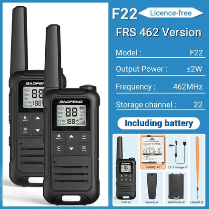 Baofeng F22 - Talkie-Walkie Portable PMR/FRS - Longue Portée et Multifonctions Ma boutique