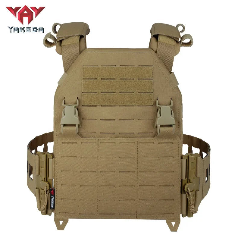 Gilet Tactique à Libération Rapide YAKEDA – Gilet de Protection pour Homme, Porte-plaques, Armure de Combat, Entraînement en Extérieur et Airsoft BLACKBEARD OUTDOOR INDUSTRIES