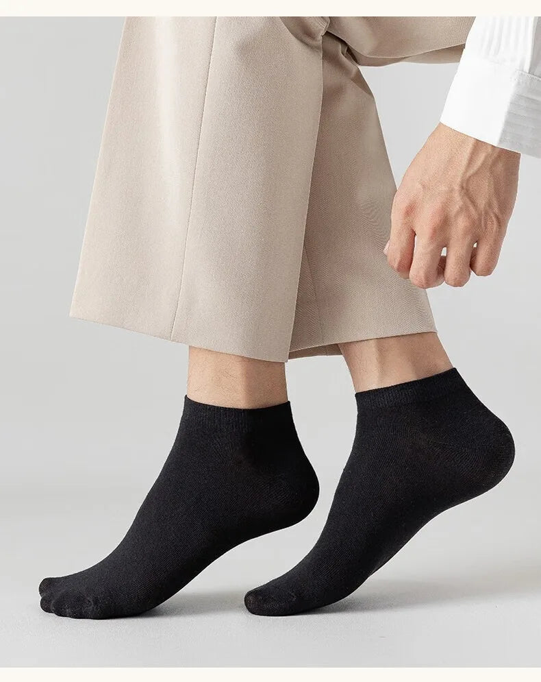 5 Paires de Chaussettes Basses pour Hommes – Coton, Couleur Unie (Noir/Blanc) BLACKBEARD OUTDOOR INDUSTRIES
