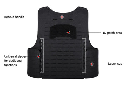 Gilet Tactique YAKEDA en Nylon – Gilet de Chasse avec Libération Rapide et Système PALS Découpé au Laser, Dos Extensible et Résistant à l'Usure BLACKBEARD OUTDOOR INDUSTRIES