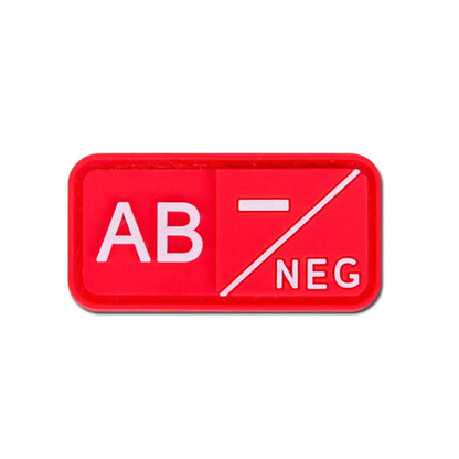 Patch Groupe Sanguin 3D PVC – A B AB O Rh + / - – Écusson Tactique Militaire Hook & Loop 5×2,5 cm - BLACKBEARD OUTDOOR INDUSTRIES