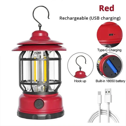 Lampe de Camping USB Rechargeable - 2 Pack - Lampe LED Vintage pour Tente, Randonnée et Pêche - BLACKBEARD OUTDOOR INDUSTRIES