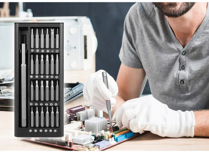 Suli Set de Tournevis de Précision Magnétique 25 en 1 / 63 en 1 – Kit Mini Outils Professionnel pour Réparation Téléphone, PC, Bricolage, avec Embouts Torx, Hex, et Plus - BLACKBEARD OUTDOOR INDUSTRIES