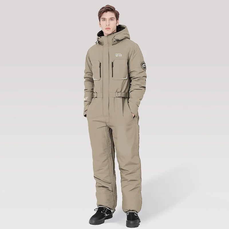 Motorcycle Riding Winter Coldproof Clothing Winter Fashion Waist Designwarm Cotton Jumpsuit Thickened Waterproof Snowmobile Suit BLACKBEARD OUTDOOR INDUSTRIES