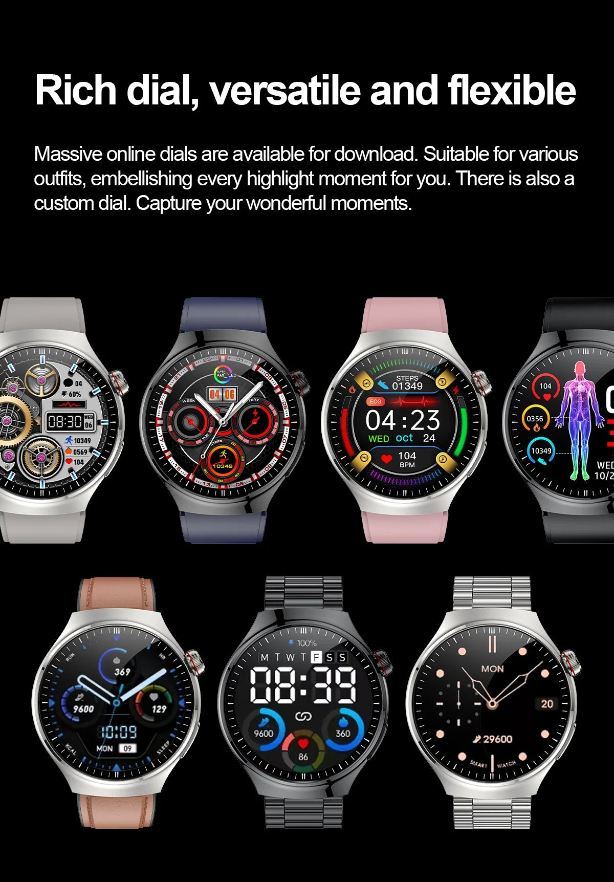 Montre Connectée Médicale GUHUAVMI TK26 – ECG+PPG – Uric Acid, Température, Lipides, Appels Bluetooth – Écran AMOLED 1.43” – Étanche IP68 - BLACKBEARD OUTDOOR INDUSTRIES
