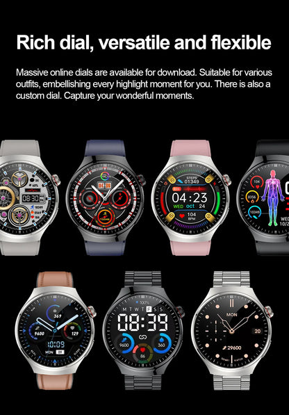 Montre Connectée Médicale GUHUAVMI TK26 – ECG+PPG – Uric Acid, Température, Lipides, Appels Bluetooth – Écran AMOLED 1.43” – Étanche IP68 - BLACKBEARD OUTDOOR INDUSTRIES