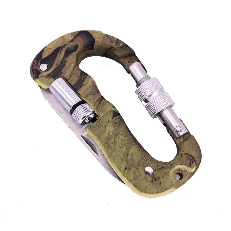 Outil Multi-fonction 5 en 1 pour Extérieur – Camo, Camping, Escalade, Cadenas Parachutiste, Couteau, Lampe LED, Mousqueton de Montagne - BLACKBEARD OUTDOOR INDUSTRIES