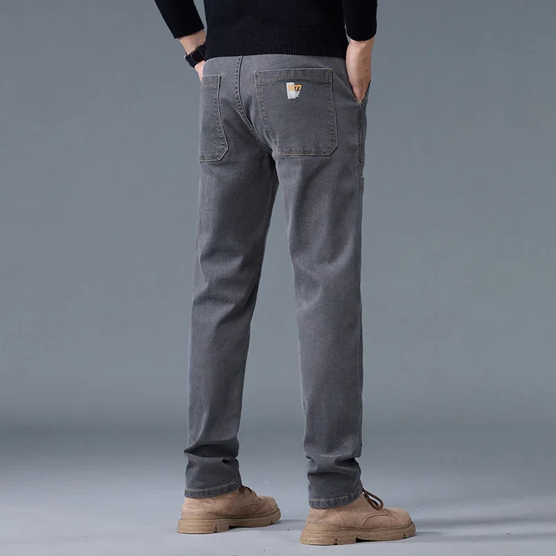 Jean Slim Fit Homme Style Coréen - Pantalon en Denim Élastique Gris Taille Moyenne BLACKBEARD OUTDOOR INDUSTRIES