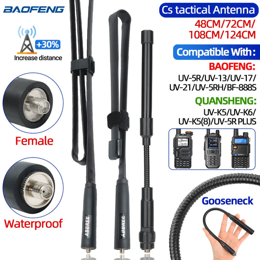 Antenne Tactique Pliable ABBREE CS – Dual Band VHF/UHF 144/430 MHz – SMA-Femelle - BLACKBEARD OUTDOOR INDUSTRIES