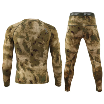 Ensemble Thermique Homme Camouflage – Sous-vêtements Chauds à Compression avec Polaire Intérieure - BLACKBEARD OUTDOOR INDUSTRIES