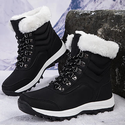 Bottes de Neige Femme Hiver 2024 – Sneakers Chaudes à Fourrure, Semelle Épaisse, Imperméables – Bottines Mi-mollet Outdoor - BLACKBEARD OUTDOOR INDUSTRIES