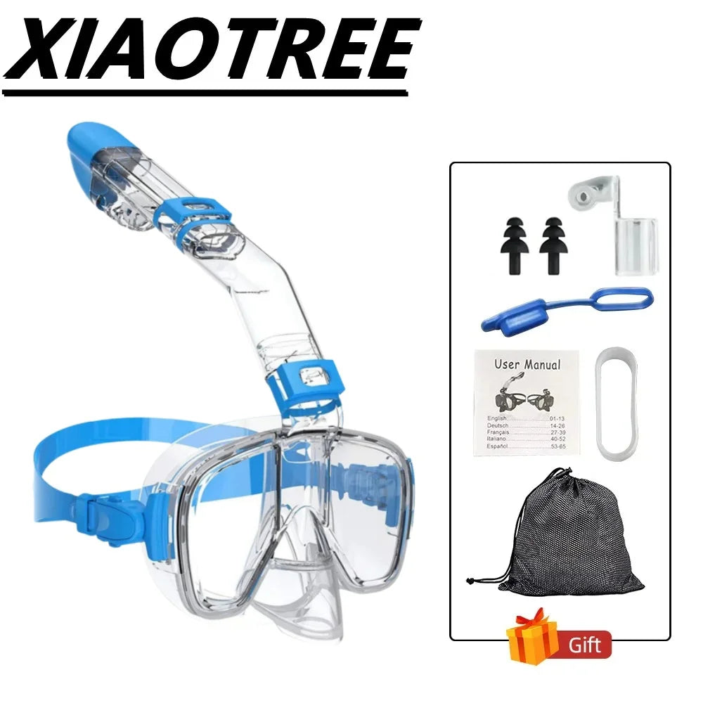 Masque de Plongée Demi-Visage avec Tuba pour Enfants et Adultes – Anti-Buée, Étanche, Respirabilité Sécurisée - BLACKBEARD OUTDOOR INDUSTRIES