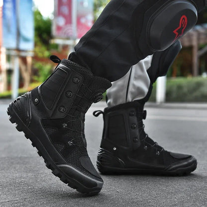 Bottes Moto Homme – Chaussures Respirantes 4 Saisons – Bottines de Moto Style Cruiser / Touring | Unisexe - BLACKBEARD OUTDOOR INDUSTRIES