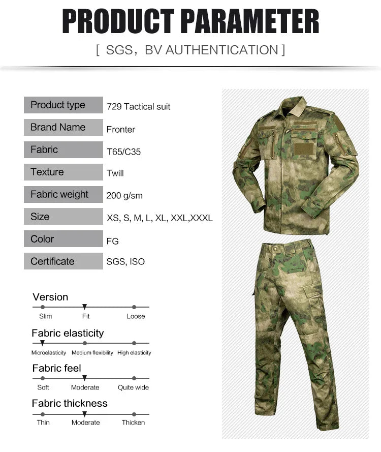 Uniforme Tactique BDU - Ensemble Camouflage avec Chemise et Pantalon | Vêtements de Randonnée, Chasse, Entraînement et Airsoft BLACKBEARD OUTDOOR INDUSTRIES