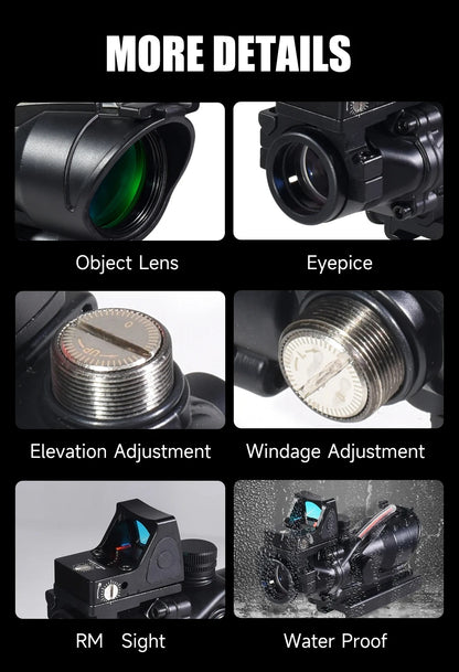 Lunette de Visée 4x32 Red Dot avec Fibre Optique - BLACKBEARD OUTDOOR INDUSTRIES