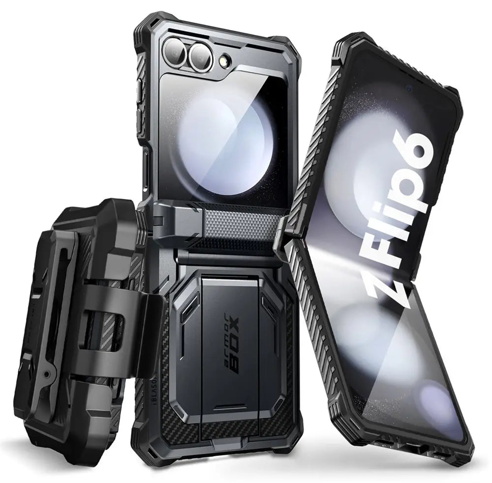 I-BLASON For Samsung Galaxy Z Flip 7 FE/6/5 Case Armorbox Full-Body Military Protection Phone Case with Screen Protector & Stand BLACKBEARD OUTDOOR INDUSTRIES