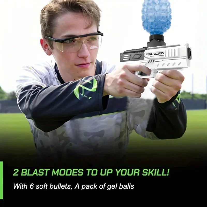 🔫 Manual Gel Ball Blaster – Blaster à balles gel / Mousse (Noir & Blanc) Ma boutique