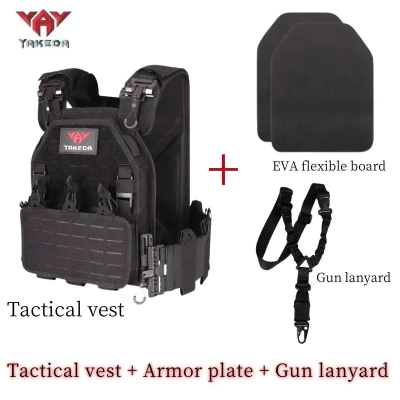 Ensemble Gilet Tactique YAKEDA avec Plaque EVA Flexible et Lanière pour Arme Ma boutique