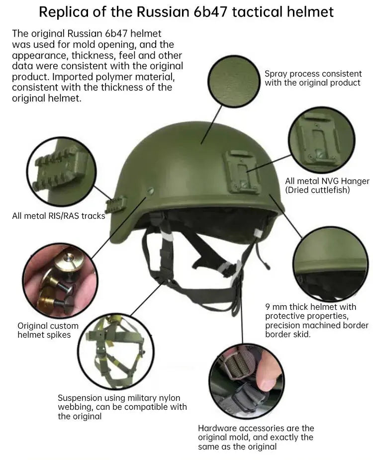 Casque Tactique d’Entraînement 6B47 – Réplique Russe "Little Green Man" Ma boutique