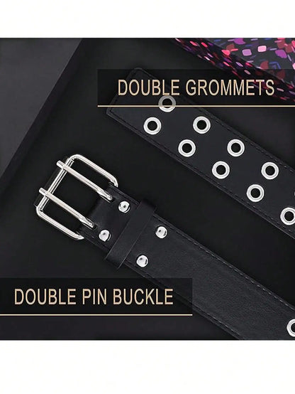 Ceinture Punk Noir en PU avec Rivets Métalliques – Ceinture de Mode Unisexe, Taille Ajustable, Accessoire Tendance pour  Femmes (Longueur 110 cm) - BLACKBEARD OUTDOOR INDUSTRIES
