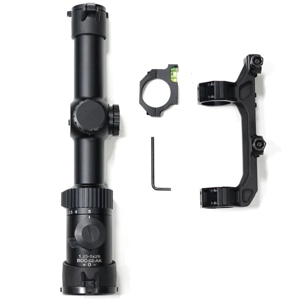 Lunette de visée SKWoptics 1.25-5x26A - Réticule BDC AK47 | Optique Tactique 30mm - BLACKBEARD OUTDOOR INDUSTRIES