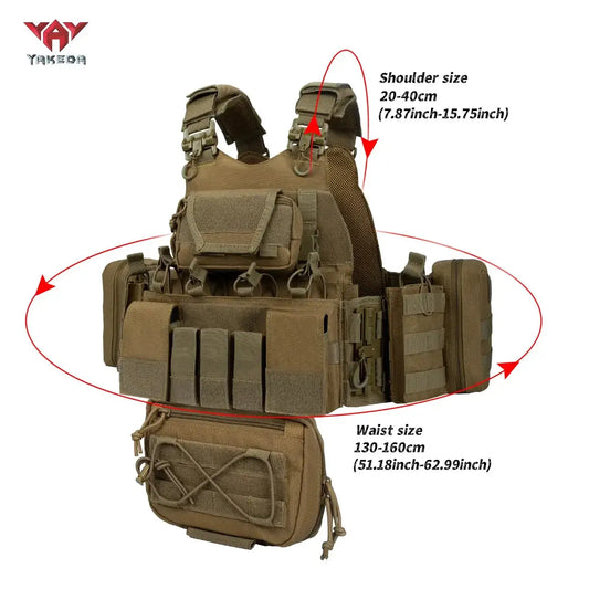 YAKEDA Porte-Plaque VT-8832 - dégagement rapide avec système MOLLE et pochettes utilitaires Ma boutique
