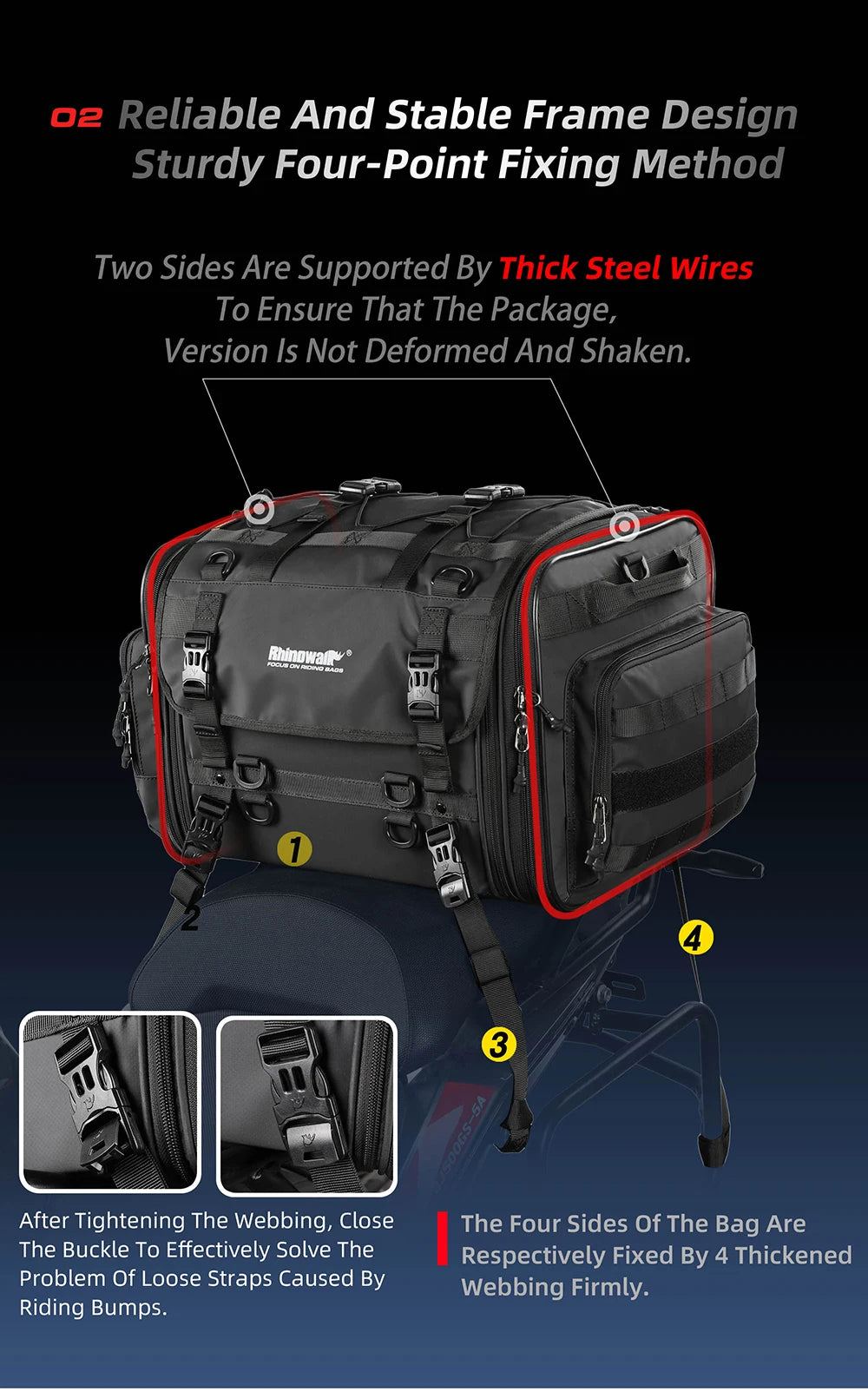 sacoche de voyage pour moto Rhinowalk 19L / 80L Ma boutique