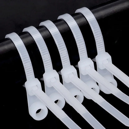 Serre-Câbles Nylon avec Trou de Vis – Lot de 100 ou 200 Pièces Attaches Auto-Bloquantes pour Câbles, Fils et Organisation DIY Bureau & Maison - BLACKBEARD OUTDOOR INDUSTRIES