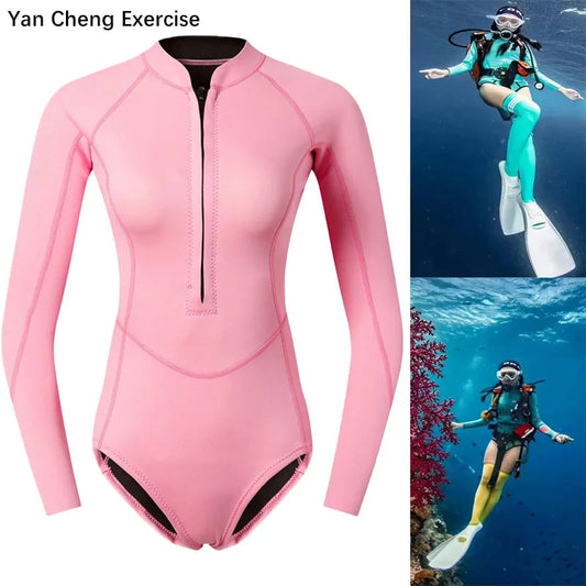 Combinaison Femme Néoprène 2 mm – Manches Longues Rose, Surf, Plongée, Snorkeling - BLACKBEARD OUTDOOR INDUSTRIES