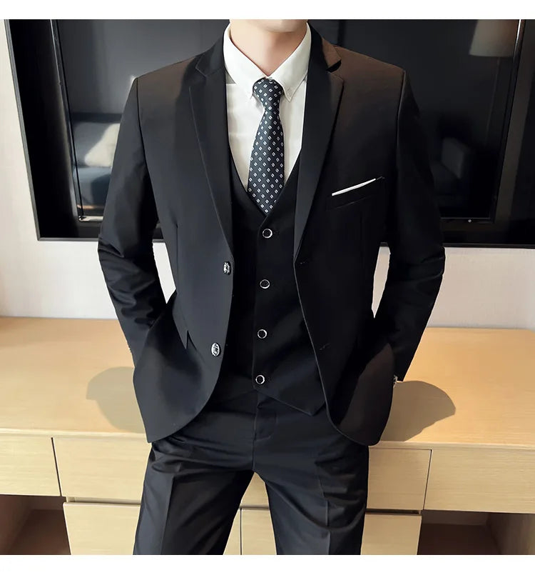 Costume Homme 3 Pièces - Élégant et Classique, Idéal pour Mariage et Événements Formels - Taille S-6XL BLACKBEARD OUTDOOR INDUSTRIES