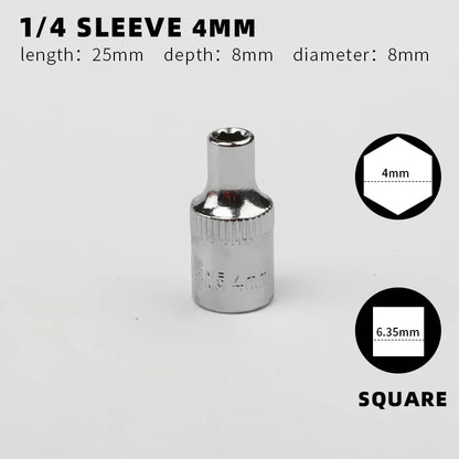 Douille 1/4" Simple – Tailles 4 à 14 mm | Clé à Cliquet, Outil Manuel - BLACKBEARD OUTDOOR INDUSTRIES