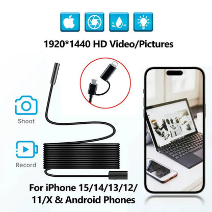 Caméra Endoscope 5.5/8mm pour Smartphone Android & iPhone | Inspection Automobile & Canalisation | Étanche IP67 | HD 3MP Ma boutique