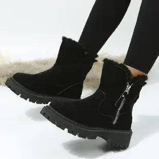 Bottes d'Hiver Femme 2024 - Bottes de Neige à Fourrure, Mi-Mollet, Imperméables et Chaudes, Bottes de Randonnée Extérieures pour Femme - BLACKBEARD OUTDOOR INDUSTRIES