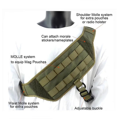Gilet Tactique Quick Release avec Système MOLLE – Sac de Poitrine porte radio , Sac Bandoulière Crossbody, Sac de Chasse et Sports Outdoor - BLACKBEARD OUTDOOR INDUSTRIES