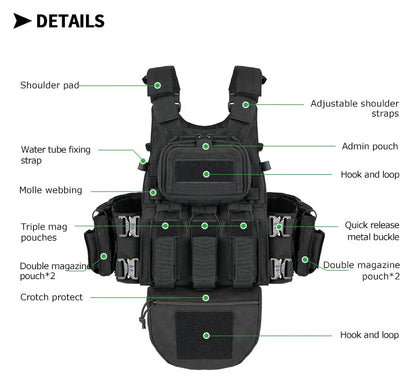 Gilet Tactique YAKEDA Camouflage Outdoor – Gilet de Formation Respirant et Résistant à l'Usure, Multifonction pour Combat CS et Entraînement BLACKBEARD OUTDOOR INDUSTRIES