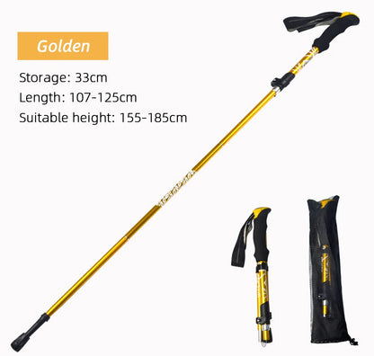 Bâton de Randonnée Pliable 5 Sections – PACOONE | Léger, Télescopique & Portable – 130 cm - BLACKBEARD OUTDOOR INDUSTRIES