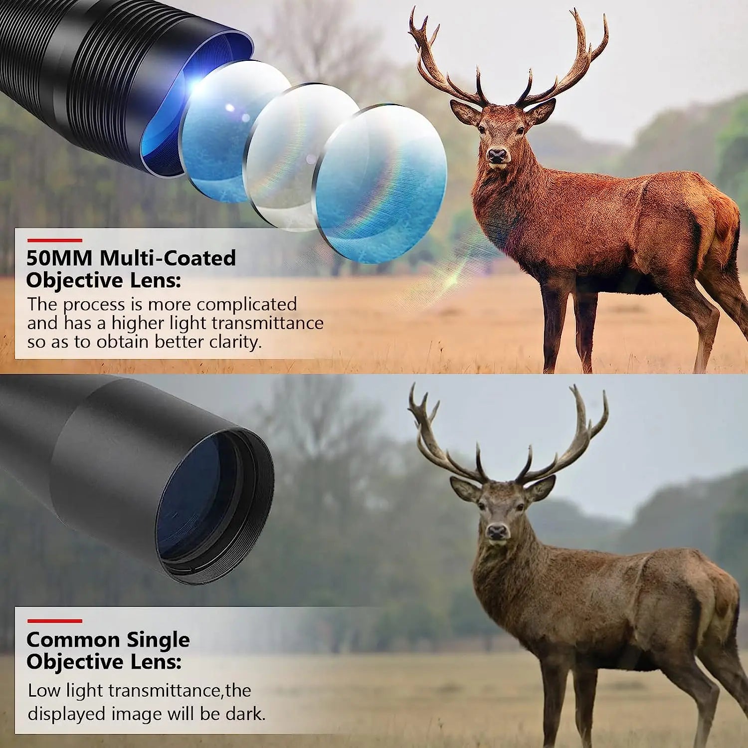 Lunette de Tir 4-12x50 avec Réticule Télémétrique Illuminé + Viseur Holographique 4 Réticules + Laser Rouge/Vert - Rail 20mm - BLACKBEARD OUTDOOR INDUSTRIES