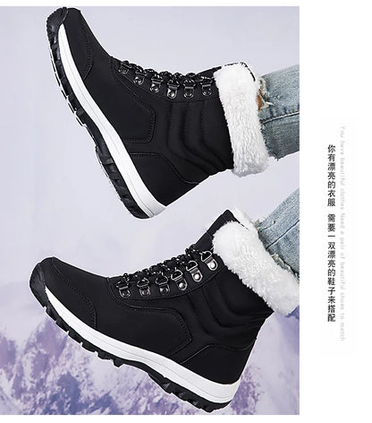 Bottes de Neige Femme Hiver 2024 – Sneakers Chaudes à Fourrure, Semelle Épaisse, Imperméables – Bottines Mi-mollet Outdoor - BLACKBEARD OUTDOOR INDUSTRIES
