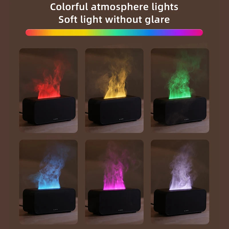 Mini Diffuseur d'huile essentielle Effet Flamme – Humidificateur LED Multicolore avec Minuterie (120ml) - BLACKBEARD OUTDOOR INDUSTRIES