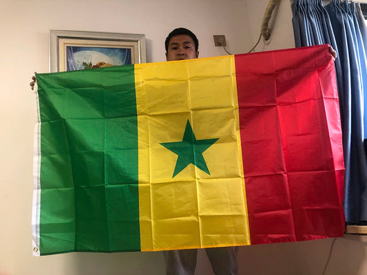 Drapeau du Sénégal 90x150 cm – Bannière en Polyester pour Décoration (Intérieur et Extérieur) BLACKBEARD OUTDOOR INDUSTRIES