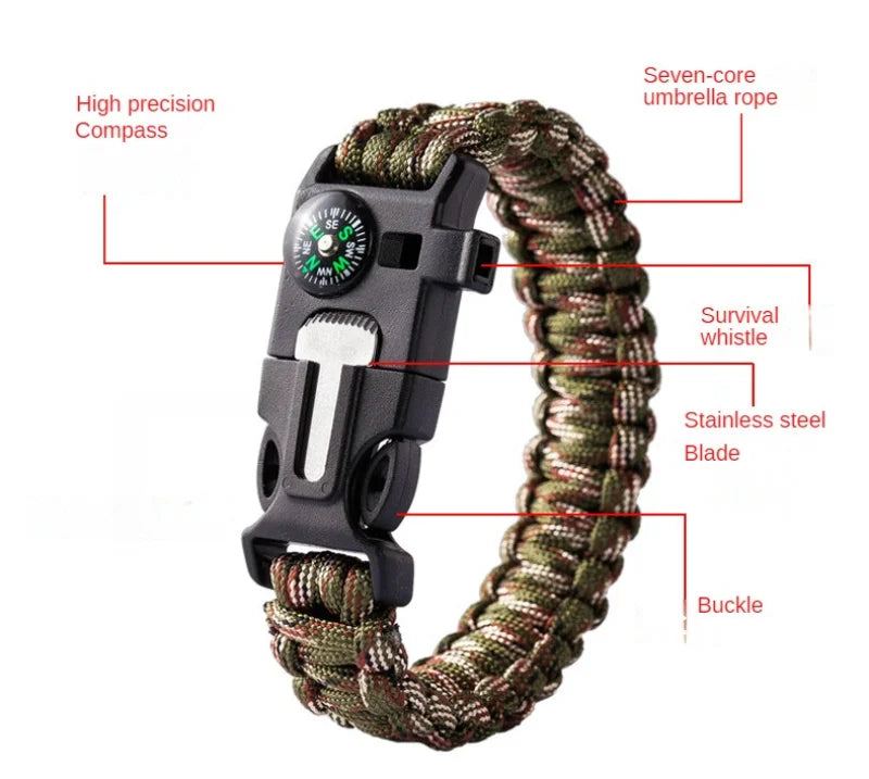 Bracelet de Survie Multi-fonction en Paracorde 4 mm – Équipement Militaire d'Urgence - BLACKBEARD OUTDOOR INDUSTRIES