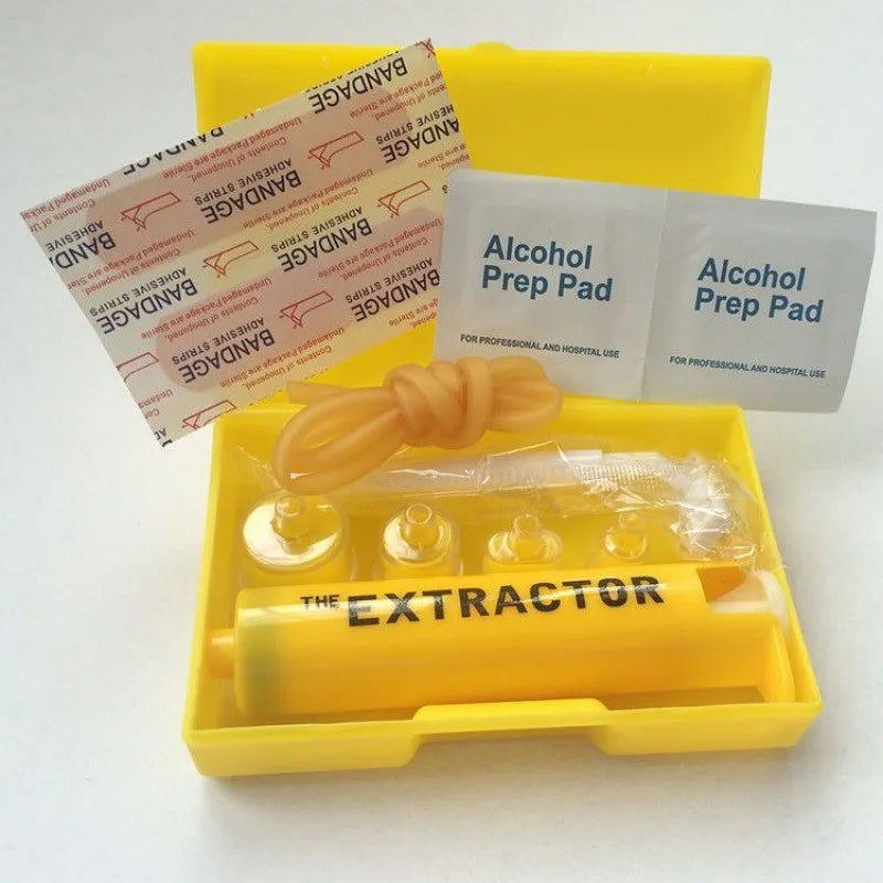 Extracteur de Venin pour Morsures d'Insectes et de Serpents – Pompe à Vide pour Secours en Situation d'Urgence, Kit de Premiers Secours de Survie - BLACKBEARD OUTDOOR INDUSTRIES