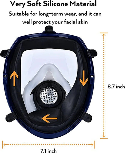Masque à Gaz Chimique 6800 — Respirateur Anti-poussière et Anti-buée avec Filtres pour Gaz Organiques, Gaz Acides, Ammoniac et Soudure - BLACKBEARD OUTDOOR INDUSTRIES