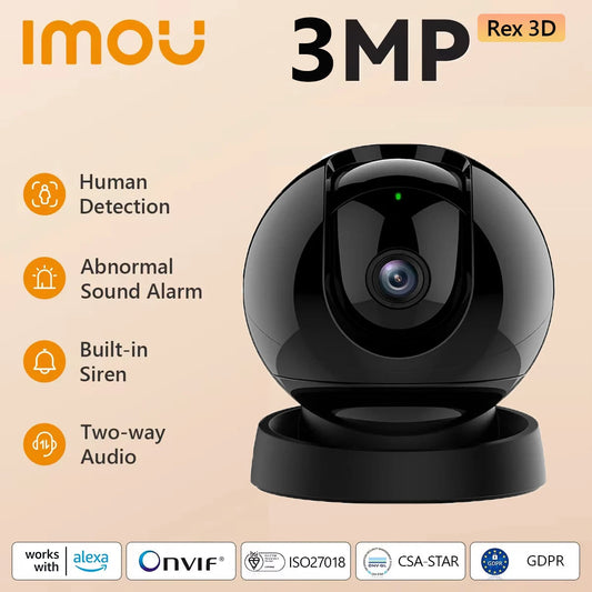 Caméra Intérieure IMOU Rex 3D 3MP/5MP Wi-Fi Détection Humaine & Animaux | Suivi Intelligent | Audio Bidirectionnel | Vision Panoramique 360° Ma boutique