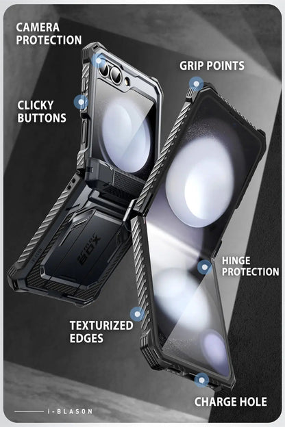 I-BLASON For Samsung Galaxy Z Flip 7 FE/6/5 Case Armorbox Full-Body Military Protection Phone Case with Screen Protector & Stand BLACKBEARD OUTDOOR INDUSTRIES