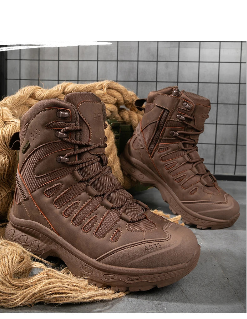 Bottes Tactiques pour Homme – Hautes, Lacées, Militaires, de Randonnée, en Cuir PU, Imperméables, Taille Plus, Unisexes, pour Escalade et Travail - BLACKBEARD OUTDOOR INDUSTRIES